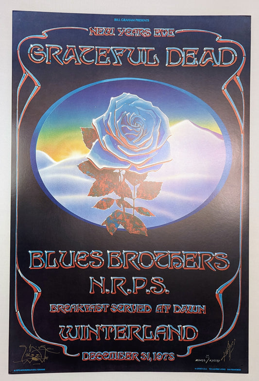 Grateful Dead Blue Rose Poster 1978 Signed by Kelly & Mouse!