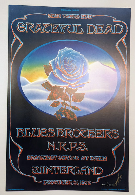 Grateful Dead Blue Rose Poster, Signed by Kelly!
