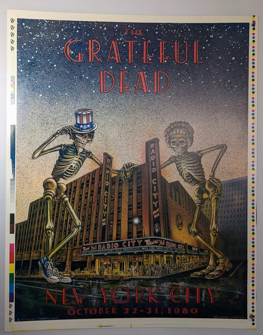 Grateful Dead Radio City Uncut Proof Poster
